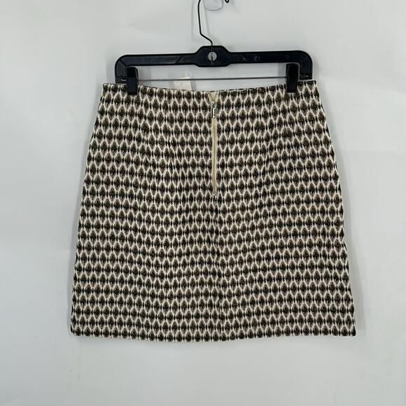 Loft Women's Black & White Print Zipper Back Skirt Size 8 - Picture 5 of 11